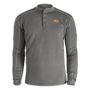 First Lite Merino-X Furnace Henley in Gray Size 2X